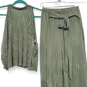 Fashion Nova sage green pleated set